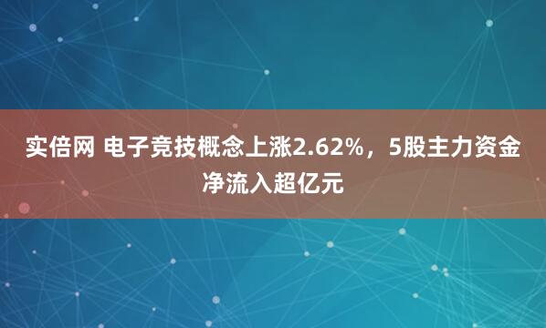 实倍网 电子竞技概念上涨2.62%,5股主力资金净流入超亿元