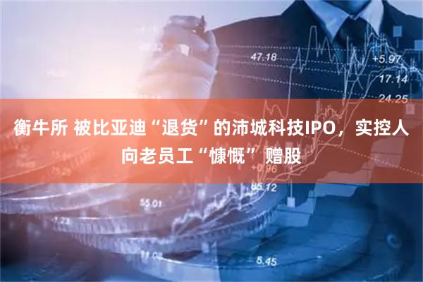 衡牛所 被比亚迪“退货”的沛城科技IPO，实控人向老员工“慷慨” 赠股
